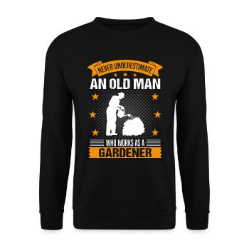 Jardinier vieil homme drôle disant cadeau d’homme - Sweat-shirt Unisexe - noir - Devant - Alina (178cm) & Michal (187cm)