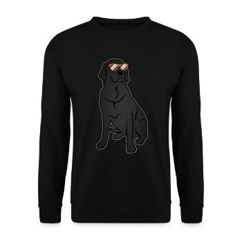 Labrador Retriever Hund Hundeliebhaber Geschenk - Unisex Pullover - Schwarz - Vorne - Alina (178cm) & Michal (187cm)