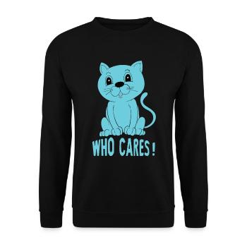 Katzen Mutter Miau Lustig Katzendame T-Shirt - Unisex Pullover - Schwarz - Vorne - Alina (178cm) & Michal (187cm)