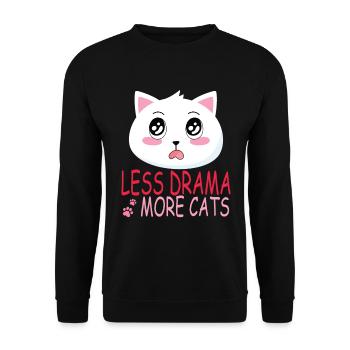 Katzen Mutter Miau Lustig Katzendame T-Shirt - Unisex Pullover - Schwarz - Vorne - Alina (178cm) & Michal (187cm)