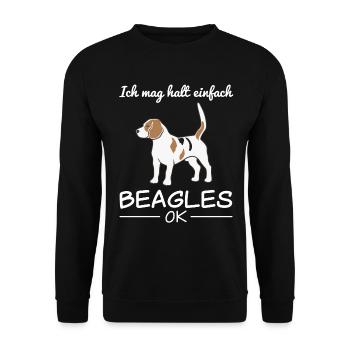Beagle Hund Hundeliebhaber Spruch Geschenk - Unisex Pullover - Schwarz - Vorne - Alina (178cm) & Michal (187cm)