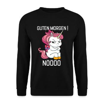 Einhorn Liebe Geschenkidee Geburtstag fabel - Unisex Pullover - Schwarz - Vorne - Alina (178cm) & Michal (187cm)