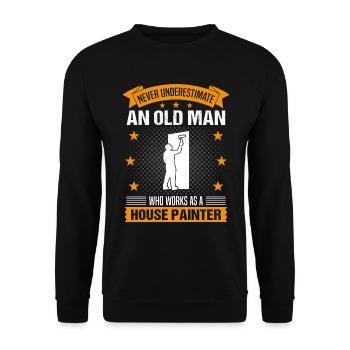 Maler Alter Mann Spruch Herren Geschenk - Unisex Pullover - Schwarz - Vorne - Alina (178cm) & Michal (187cm)