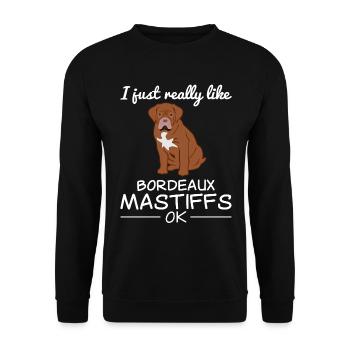 Bordeaux Grand Dague Chien Chien Amoureux Citation Cadeau - Sweat-shirt Unisexe - noir - Devant - Alina (178cm) & Michal (187cm)
