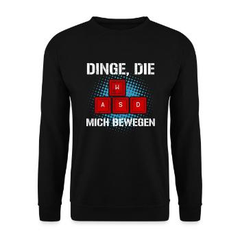 Dinge Die Mich Bewegen Gamer Zocker Spieler - Unisex Pullover - Schwarz - Vorne - Alina (178cm) & Michal (187cm)