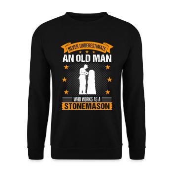 Stonemason Old Man Saying Men's Gift - Unisex Sweatshirt - black - Front - Alina (178cm) & Michal (187cm)