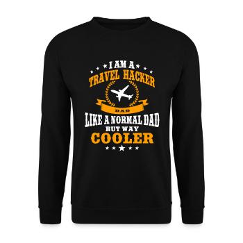 Père hacker de voyage - Sweat-shirt Unisexe - noir - Devant - Alina (178cm) & Michal (187cm)