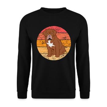 Bordeaux Grand Dague Chien Dog Lovers Cadeau Rétro - Sweat-shirt Unisexe - noir - Devant - Alina (178cm) & Michal (187cm)