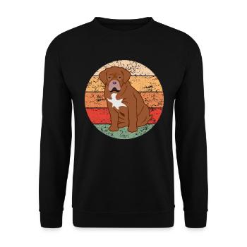 Bordeaux Grand Dague Chien Dog Lovers Cadeau Rétro - Sweat-shirt Unisexe - noir - Devant - Alina (178cm) & Michal (187cm)