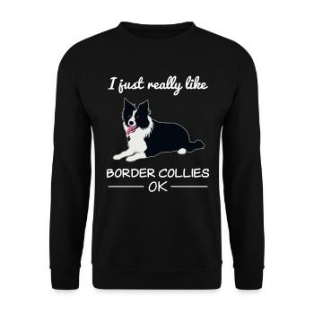 Border Collie Dog Dog Lovers Citation Cadeau - Sweat-shirt Unisexe - noir - Devant - Alina (178cm) & Michal (187cm)