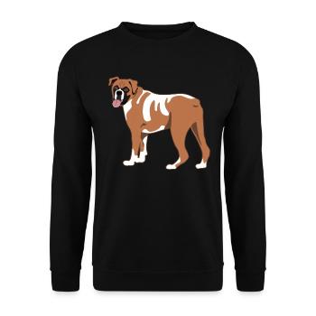 Boxer Allemand Chien Chien Amoureux Cadeau - Sweat-shirt Unisexe - noir - Devant - Alina (178cm) & Michal (187cm)