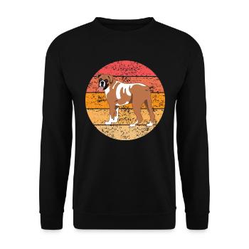 Boxer Allemand Chien Dog Lovers Cadeau Rétro - Sweat-shirt Unisexe - noir - Devant - Alina (178cm) & Michal (187cm)