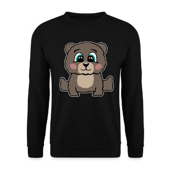 Teddy Bear Teddy Bear Cuddly Toy Motif Gift - Unisex Sweatshirt - black - Front - Alina (178cm) & Michal (187cm)