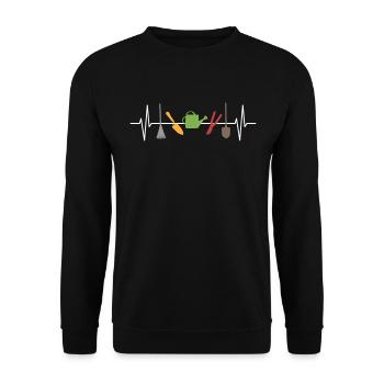 Garden Hobby Gardener Heartbeat Line Idée cadeau - Sweat-shirt Unisexe - noir - Devant - Alina (178cm) & Michal (187cm)
