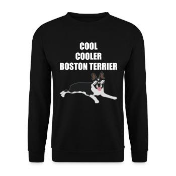Cooler Boston Terrier Spruch Hund Geschenk - Unisex Pullover - Schwarz - Vorne - Alina (178cm) & Michal (187cm)