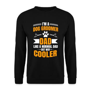 Dog groomer dad for men - Unisex Sweatshirt - black - Front - Alina (178cm) & Michal (187cm)