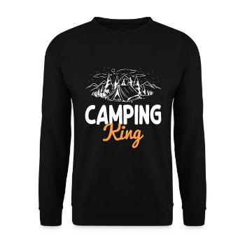 Fun Camping King - Unisex Sweatshirt - black - Front - Alina (178cm) & Michal (187cm)