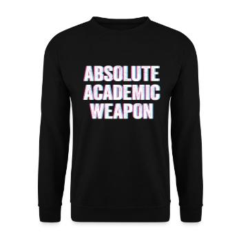 Studenten Absolute Academic Weapon - Unisex Pullover - Schwarz - Vorne - Alina (178cm) & Michal (187cm)