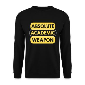 Studenten Absolute Academic Weapon - Unisex Pullover - Schwarz - Vorne - Alina (178cm) & Michal (187cm)