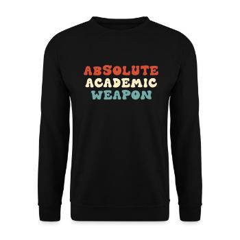 Studenten Absolute Academic Weapon - Unisex Pullover - Schwarz - Vorne - Alina (178cm) & Michal (187cm)