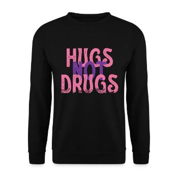 Hugs instead of drugs - Unisex Sweatshirt - black - Front - Alina (178cm) & Michal (187cm)