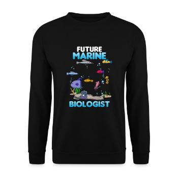 Future Marine Biologist Meeresbiologe - Unisex Sweatshirt - black - Front - Alina (178cm) & Michal (187cm)