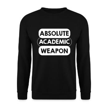 Studenten Absolute Academic Weapon - Unisex Pullover - Schwarz - Vorne - Alina (178cm) & Michal (187cm)