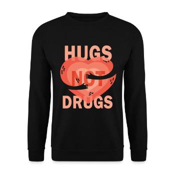 Hugs instead of drugs - Unisex Sweatshirt - black - Front - Alina (178cm) & Michal (187cm)