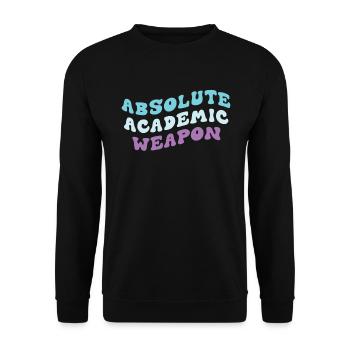 Studenten Absolute Academic Weapon - Unisex Pullover - Schwarz - Vorne - Alina (178cm) & Michal (187cm)