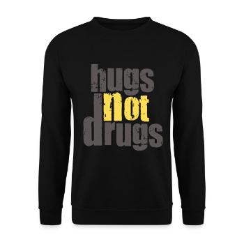 Hugs instead of drugs - Unisex Sweatshirt - black - Front - Alina (178cm) & Michal (187cm)