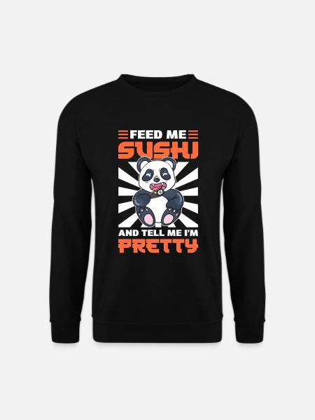 Panda isst Sushi Zookeeper - Unisex Pullover - Schwarz