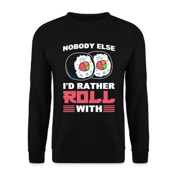 Sushi Roll Food Word Game Cooking and Cooking - Unisex Sweatshirt - black - Front - Alina (178cm) & Michal (187cm)