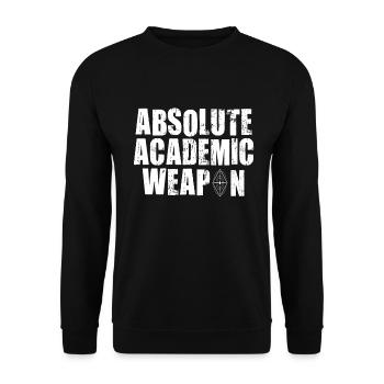 Studenten Absolute Academic Weapon - Unisex Pullover - Schwarz - Vorne - Alina (178cm) & Michal (187cm)