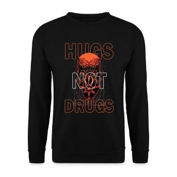 Hugs instead of drugs - Unisex Sweatshirt - black - Front - Alina (178cm) & Michal (187cm)