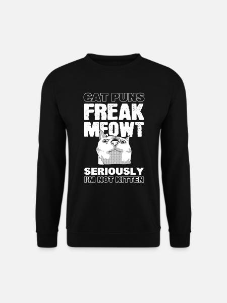 Chats Jeux de mots Amoureux des animaux - Sweat-shirt Unisexe - noir