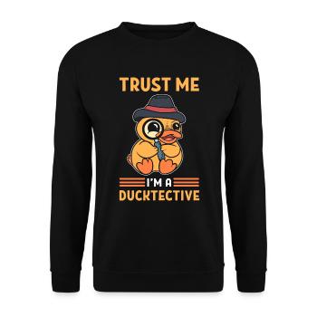 Ducktective Duck Private Investigator - Unisex Sweatshirt - black - Front - Alina (178cm) & Michal (187cm)
