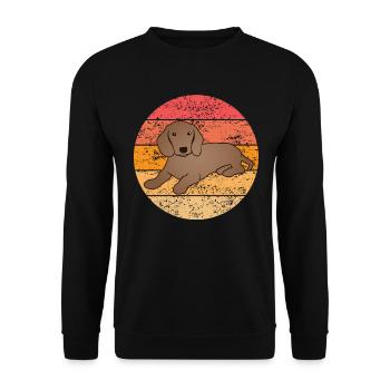 Teckel Dachshund Dog Lover Retro Cadeau - Sweat-shirt Unisexe - noir - Devant - Alina (178cm) & Michal (187cm)