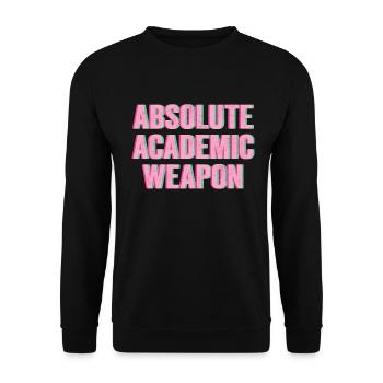 Studenten Absolute Academic Weapon - Unisex Pullover - Schwarz - Vorne - Alina (178cm) & Michal (187cm)
