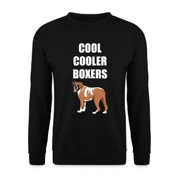 Boxer allemand chien chien amoureux disant cadeau - Sweat-shirt Unisexe - noir - Devant - Alina (178cm) & Michal (187cm)