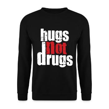 Hugs instead of drugs - Unisex Sweatshirt - black - Front - Alina (178cm) & Michal (187cm)