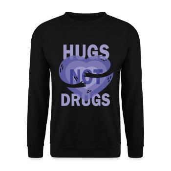 Hugs instead of drugs - Unisex Sweatshirt - black - Front - Alina (178cm) & Michal (187cm)