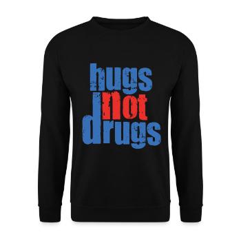 Hugs instead of drugs - Unisex Sweatshirt - black - Front - Alina (178cm) & Michal (187cm)