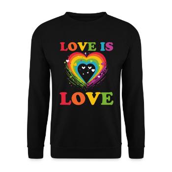 Love is Love LGBTQIA Pride Design Arc-en-ciel - Sweat-shirt Unisexe - noir - Devant - Alina (178cm) & Michal (187cm)