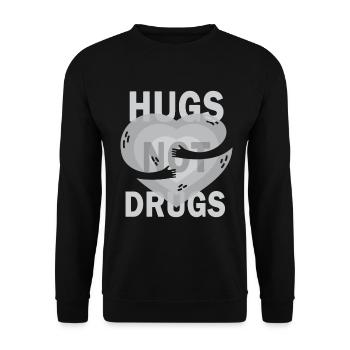 Hugs instead of drugs - Unisex Sweatshirt - black - Front - Alina (178cm) & Michal (187cm)