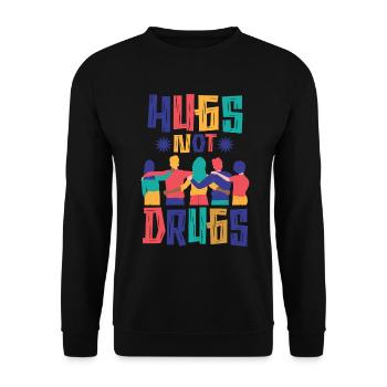 Hugs instead of drugs - Unisex Sweatshirt - black - Front - Alina (178cm) & Michal (187cm)