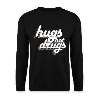 Des câlins au lieu de drogues - Sweat-shirt Unisexe - noir - Devant - Alina (178cm) & Michal (187cm)