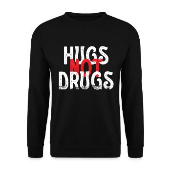Hugs instead of drugs - Unisex Sweatshirt - black - Front - Alina (178cm) & Michal (187cm)