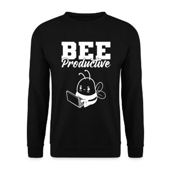Bee Productive Office Worker - Unisex Sweatshirt - black - Front - Alina (178cm) & Michal (187cm)
