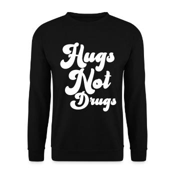 Hugs instead of drugs - Unisex Sweatshirt - black - Front - Alina (178cm) & Michal (187cm)