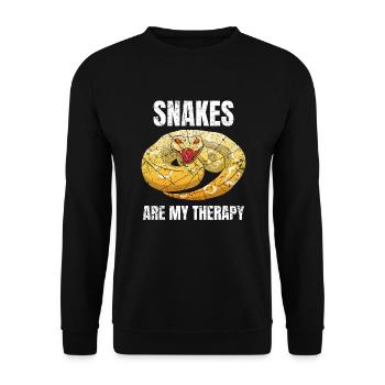 Snakes Are My Therapy Snake Owner - Unisex Sweatshirt - black - Front - Alina (178cm) & Michal (187cm)